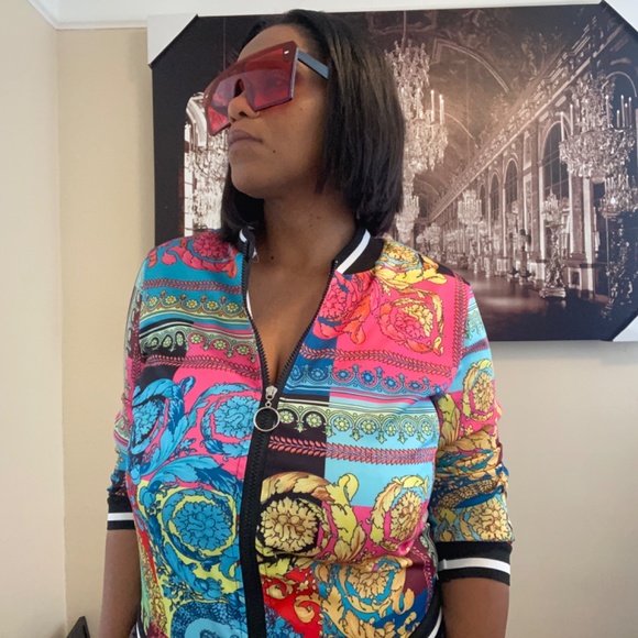 Pink Multi Colored Jogger Set - Picture 2 of 3